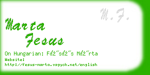 marta fesus business card